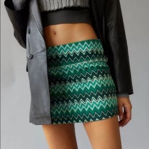 UO green and black mini skirt